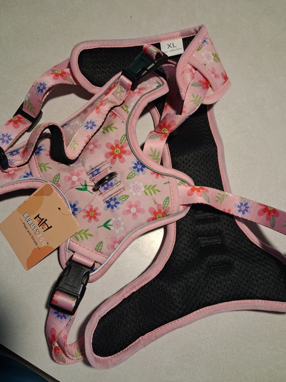 Pink Floral  Harness - XL